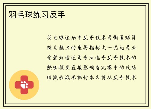 羽毛球练习反手